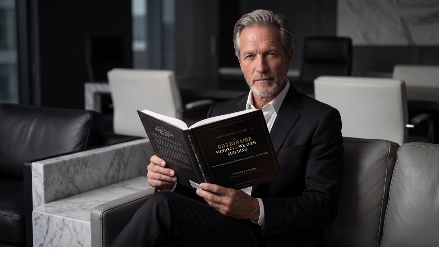 Sylas Sterling reading The Billionaire Mindset and Wealth Building